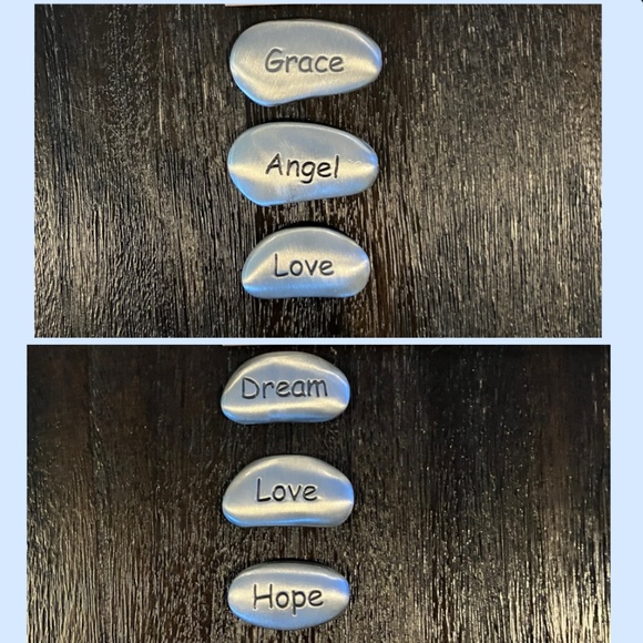 Inspirational metal rocks - Set of 6 - Picture 1 of 5